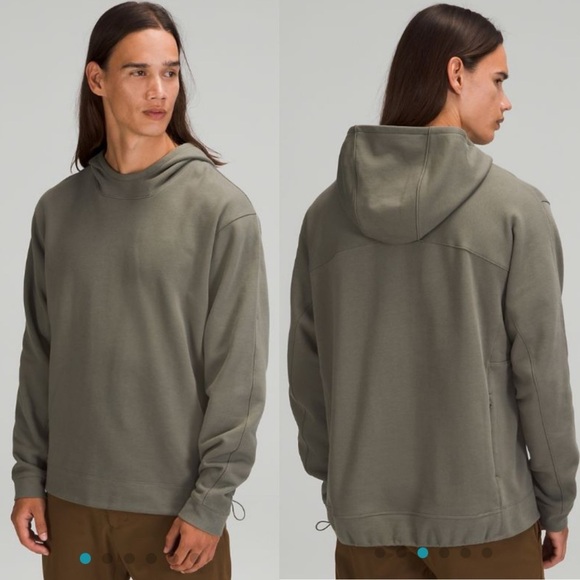 Lululemon French Terry Oversized Hoodie Grey Sage Green Sz XS Sweatshirt Active - Picture 1 of 12